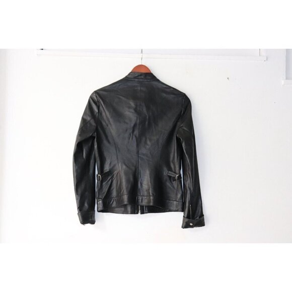 Lamarque Women's Size Small Black Jacket Leather Full Zip Motorcycle Short Coat - Picture 7 of 8